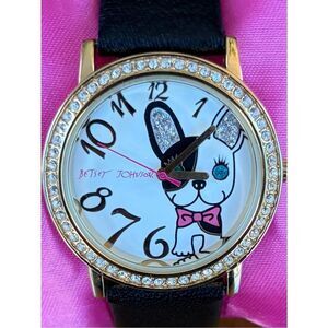 Betsey Johnson Terrier Dog Watch w/Sparkly Ears/Eyes NWT Animal Lover Puppy